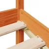 Barna tömör fenyőfa könyvespolcos ágy matrac nélkül 100 x 200cm