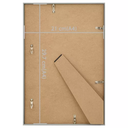 3 db ezüstszínű MDF asztali fényképkeret 21 x 29,7 cm