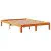 Barna tömör fenyőfa könyvespolcos ágy matrac nélkül 135 x 190cm