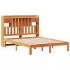 Barna tömör fenyőfa könyvespolcos ágy matrac nélkül 135 x 190cm