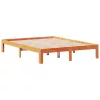 Barna tömör fenyőfa könyvespolcos ágy matrac nélkül 140 x 190cm