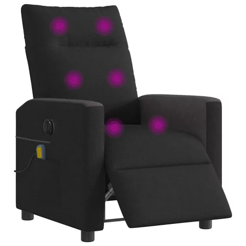 Fekete szövet elektromos dönthető masszázsfotel