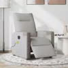 Felhőszürke szövet dönthető elektromos masszázsfotel