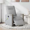 Világosszürke szövet dönthető elektromos masszázsfotel