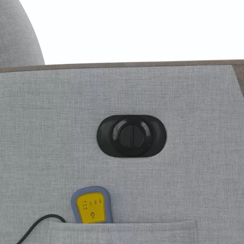 Világosszürke szövet dönthető elektromos masszázsfotel