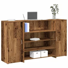 Recepciós pult antik fa 180x50x103,5 cm szerelt fa