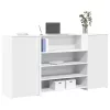 Fehér, rétegelt fa recepciós asztal 200 x 50 x 103,5 cm