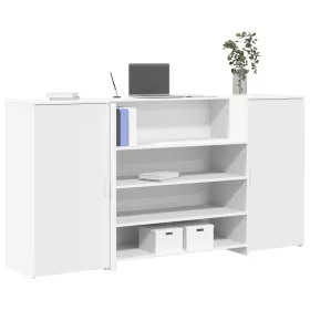 Fehér, rétegelt fa recepciós asztal 200 x 50 x 103,5 cm