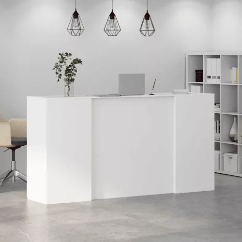 Fehér, rétegelt fa recepciós asztal 200 x 50 x 103,5 cm