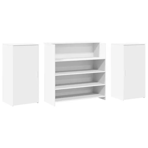 Fehér, rétegelt fa recepciós asztal 200 x 50 x 103,5 cm