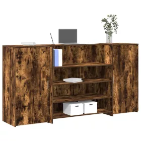 Recepciós pult füstös tölgy 200x50x103,5 cm szerelt fa