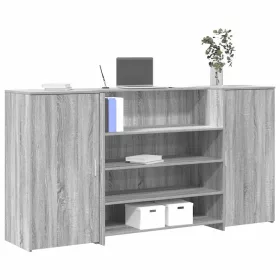 Recepciós pult szürke sonoma 200x50x103,5 cm szerelt fa