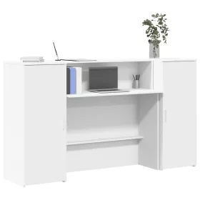 Fehér, rétegelt fa recepciós asztal 180 x 50 x 103,5 cm