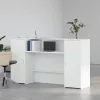 Fehér, rétegelt fa recepciós asztal 180 x 50 x 103,5 cm