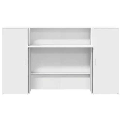 Fehér, rétegelt fa recepciós asztal 180 x 50 x 103,5 cm