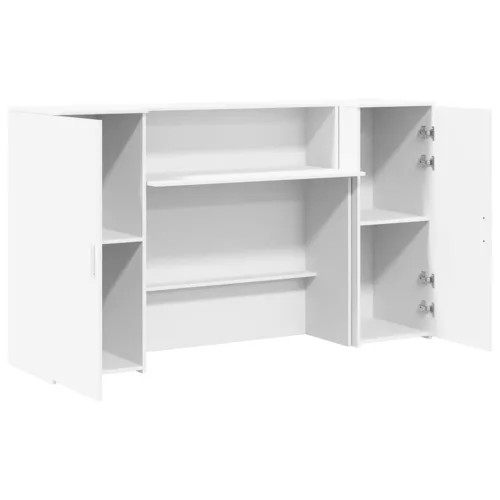 Fehér, rétegelt fa recepciós asztal 180 x 50 x 103,5 cm