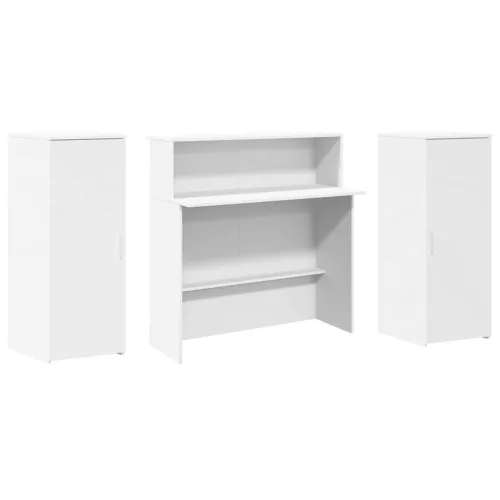 Fehér, rétegelt fa recepciós asztal 180 x 50 x 103,5 cm