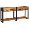 Konzolasztalok 2 pcs Barna 160 x 33 x 75 cm Tömör Mangófa
