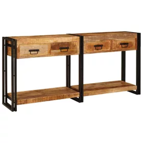 Konzolasztalok 2 pcs Barna 160 x 33 x 75 cm Tömör Mangófa
