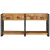 Konzolasztalok 2 pcs Barna 160 x 33 x 75 cm Tömör Mangófa