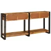 Konzolasztalok 2 pcs Barna 160 x 33 x 75 cm Tömör Mangófa