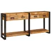 Konzolasztalok 2 pcs Barna 160 x 33 x 75 cm Tömör Mangófa