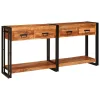 Konzolasztalok 2 pcs Barna 160 x 33 x 75 cm Tömör Akáciafa