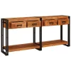 Konzolasztalok 2 pcs Barna 160 x 33 x 75 cm Tömör Akáciafa
