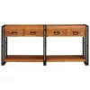 Konzolasztalok 2 pcs Barna 160 x 33 x 75 cm Tömör Akáciafa