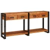 Konzolasztalok 2 pcs Barna 160 x 33 x 75 cm Tömör Akáciafa