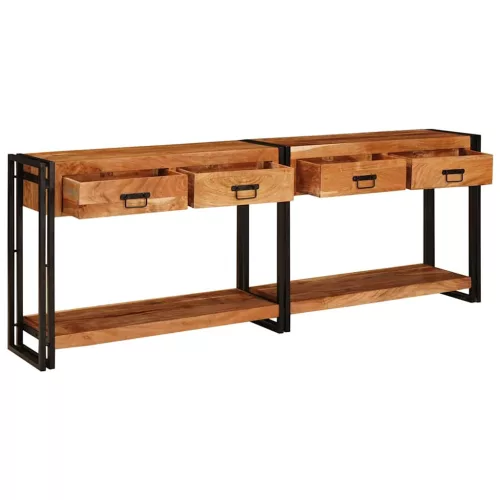 Konzolasztalok Egyéb 2 pcs Barna 200 x 33 x 75 cm Tömör akácfa