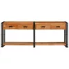 Konzolasztalok Egyéb 2 pcs Barna 200 x 33 x 75 cm Tömör akácfa
