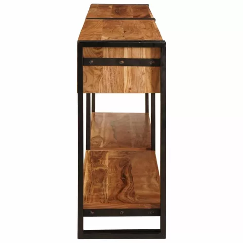 Konzolasztalok Egyéb 2 pcs Barna 200 x 33 x 75 cm Tömör akácfa