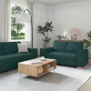 Kanapé Szett párnával 3 pcs Sötétzöld 220 x 78 x 84 cm szövet