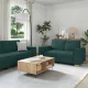 Kanapé Szett párnával 3 pcs Sötétzöld 220 x 78 x 84 cm szövet