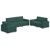 Kanapé Szett párnával 3 pcs Sötétzöld 220 x 78 x 84 cm szövet