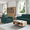 Kanapé Szett párnával 3 pcs Sötétzöld 220 x 78 x 84 cm szövet