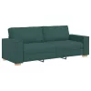 Kanapé Szett párnával 3 pcs Sötétzöld 220 x 78 x 84 cm szövet