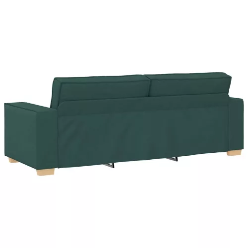 Kanapé Szett párnával 3 pcs Sötétzöld 220 x 78 x 84 cm szövet