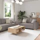 Kanapé Szett párnával 3 pcs Tópszínű 220 x 78 x 84 cm szövet