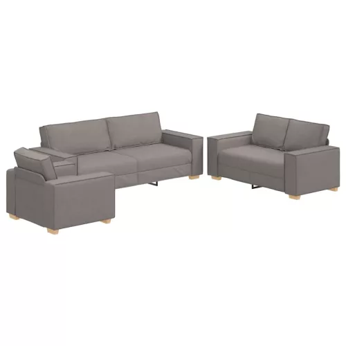 Kanapé Szett párnával 3 pcs Tópszínű 220 x 78 x 84 cm szövet