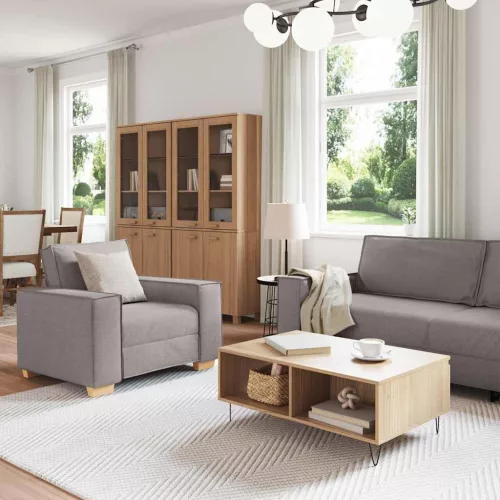 Kanapé Szett párnával 3 pcs Tópszínű 220 x 78 x 84 cm szövet