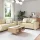 Kanapé Szett párnával 3 pcs Krém 220 x 78 x 84 cm szövet