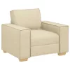 Kanapé Szett párnával 3 pcs Krém 220 x 78 x 84 cm szövet