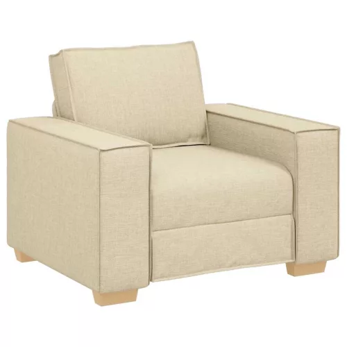 Kanapé Szett párnával 3 pcs Krém 220 x 78 x 84 cm szövet