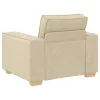 Kanapé Szett párnával 3 pcs Krém 220 x 78 x 84 cm szövet