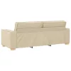 Kanapé Szett párnával 3 pcs Krém 220 x 78 x 84 cm szövet