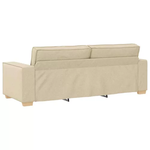 Kanapé Szett párnával 3 pcs Krém 220 x 78 x 84 cm szövet