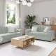 Kanapé Szett párnával 3 pcs Szürke 221 x 78 x 80 cm Bársony