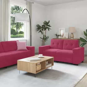   Kanapé Szett párnával 3 pcs Bordó 221 x 78 x 80 cm Bársony